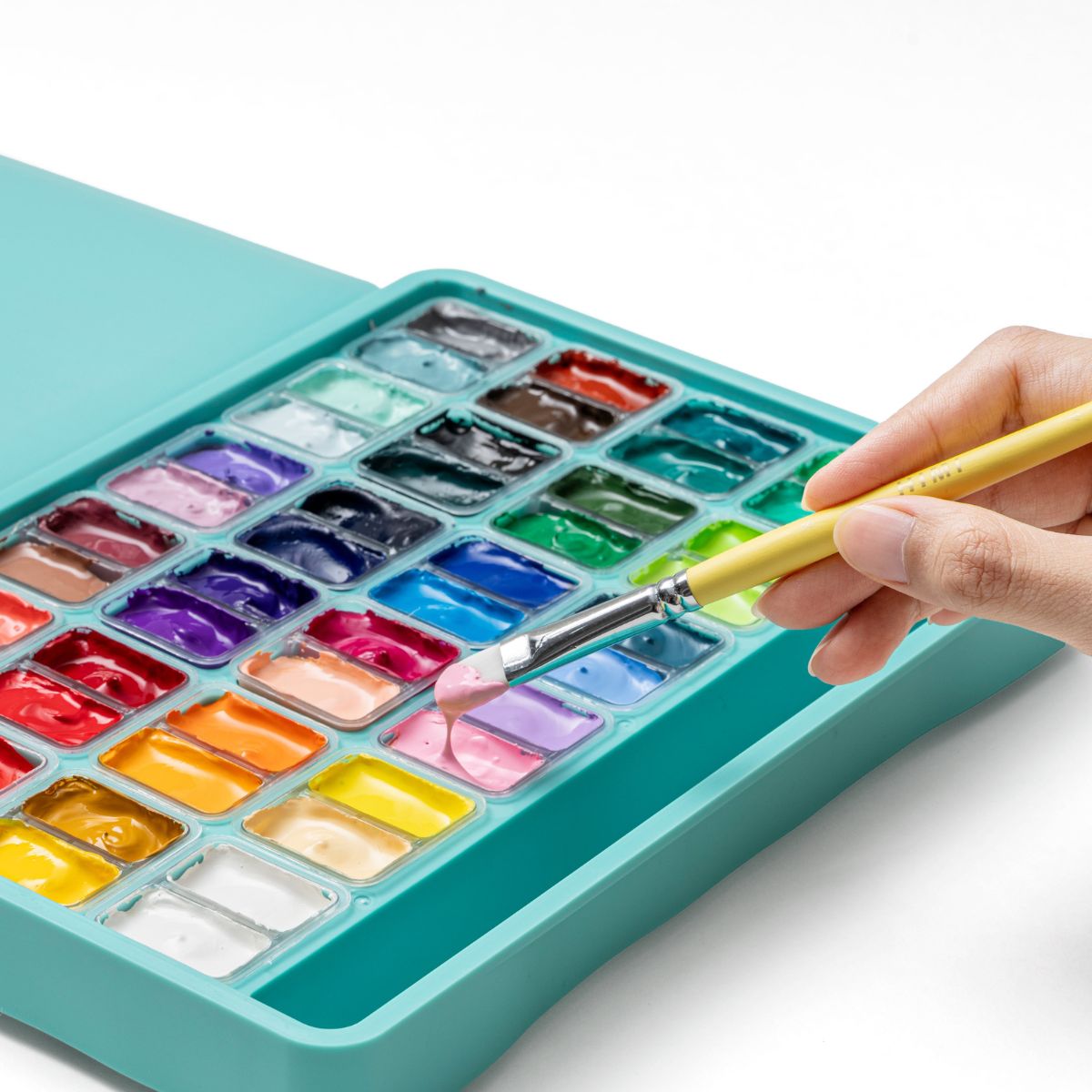 Kit de Tinta Guache Profissional em Potes Twin Cup com 48 Cores de 12g e 12 Acessórios - Himi