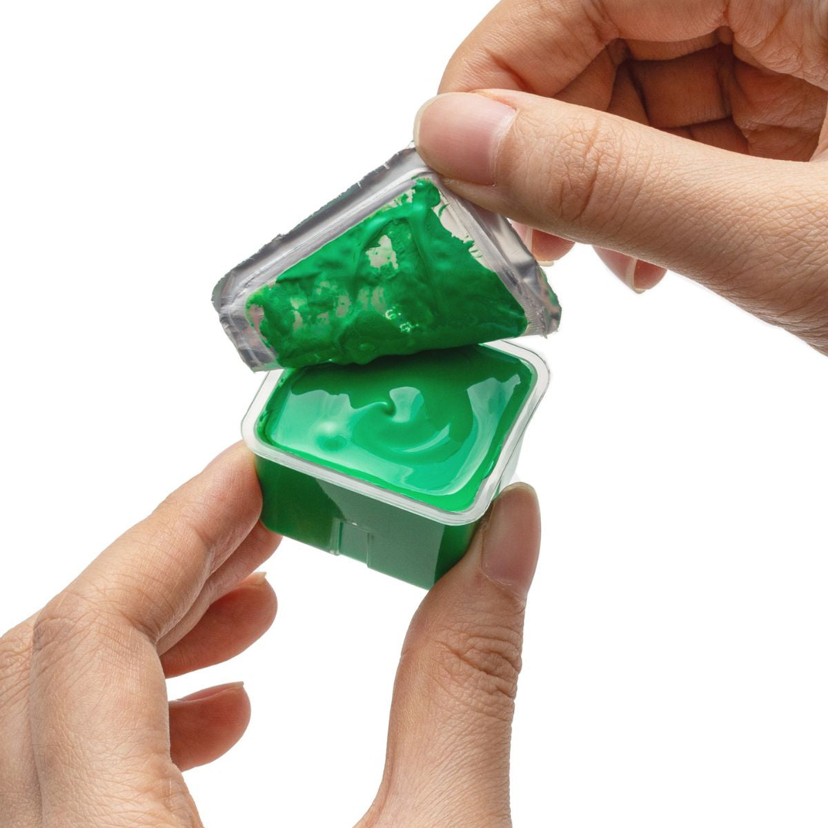 Estojo Verde de Tinta Guache Profissional em Potes Jelly Cup com 18 Cores de 30g e 3 Pincéis - Himi