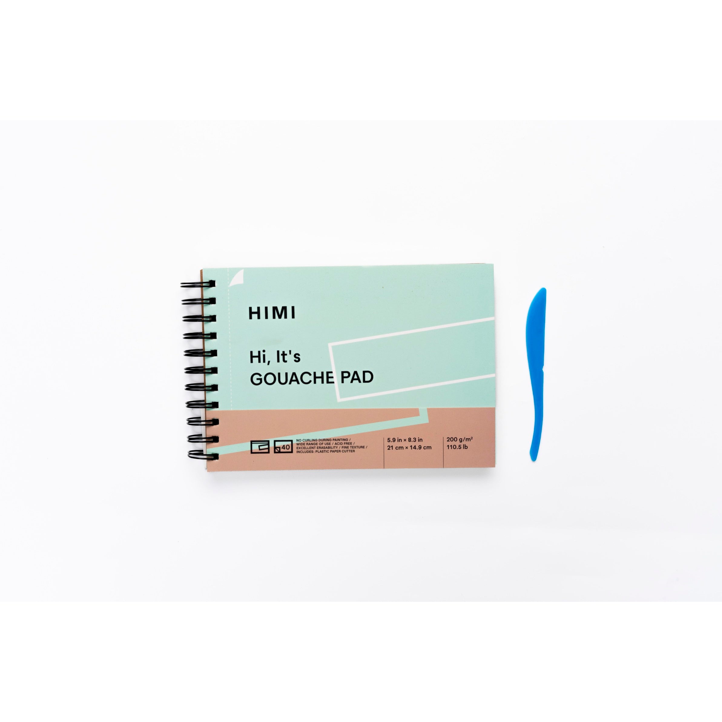 Bloco de Papel para Guache com Textura Fina 200g/m² 21,6x14,9cm com 40 Folhas Capa Verde - Himi
