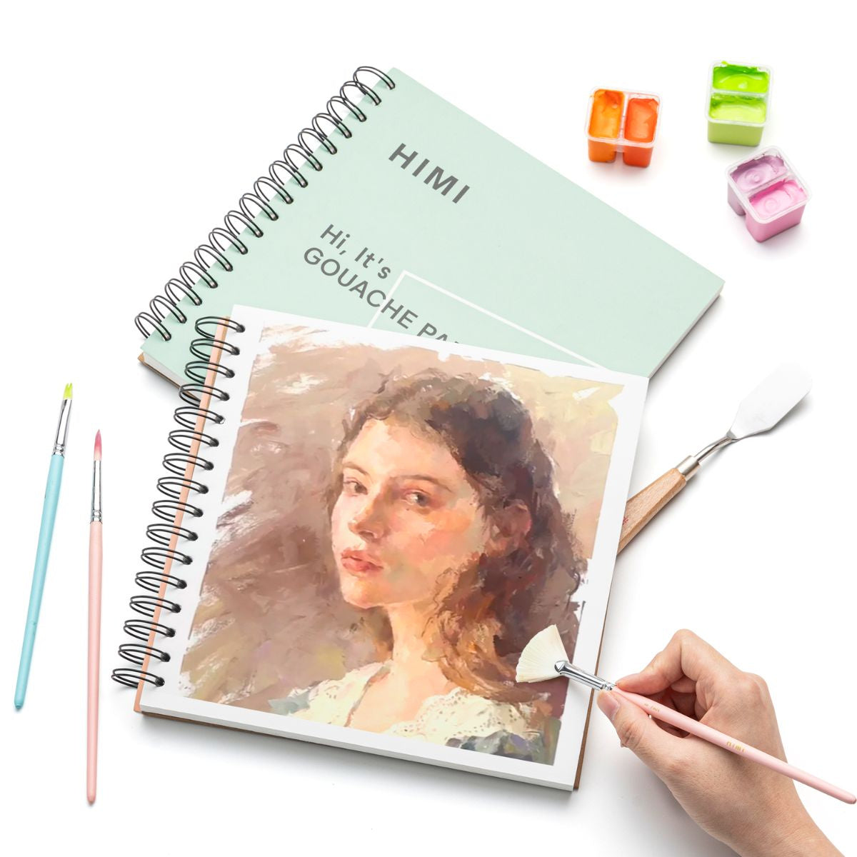 Bloco de Papel para Guache com Textura Fina 160g/m² 21,6x21,6cm com 50 Folhas - Himi