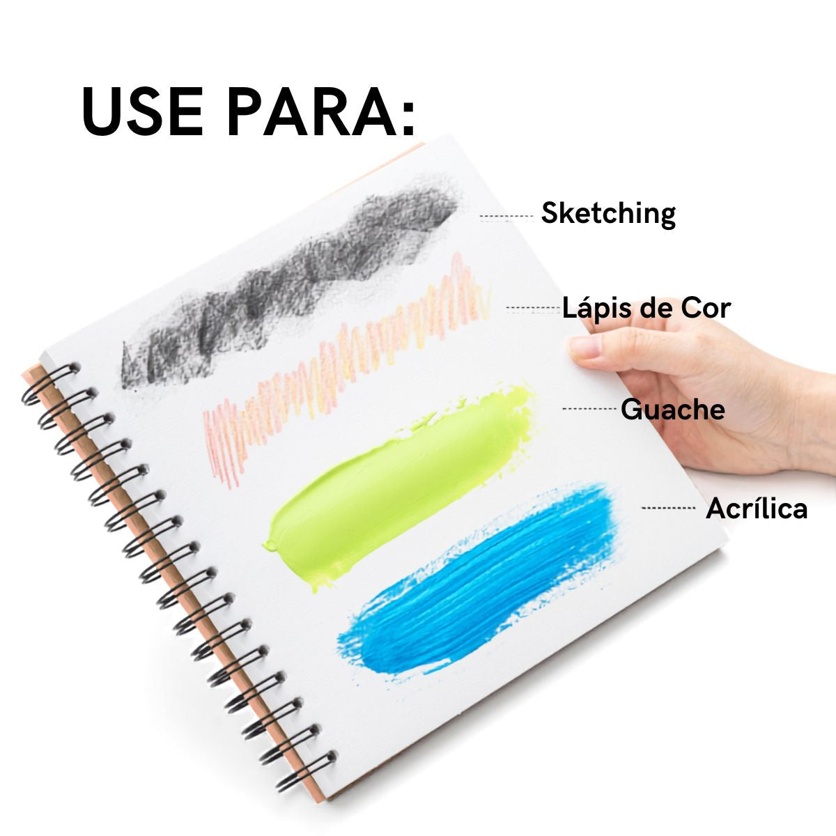 Bloco de Papel para Guache com Textura Fina 160g/m² 21,6x21,6cm com 50 Folhas - Himi