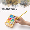 Estojo Amarelo de Tinta Guache Metálica Profissional com 12 Cores de 12ml - Himi