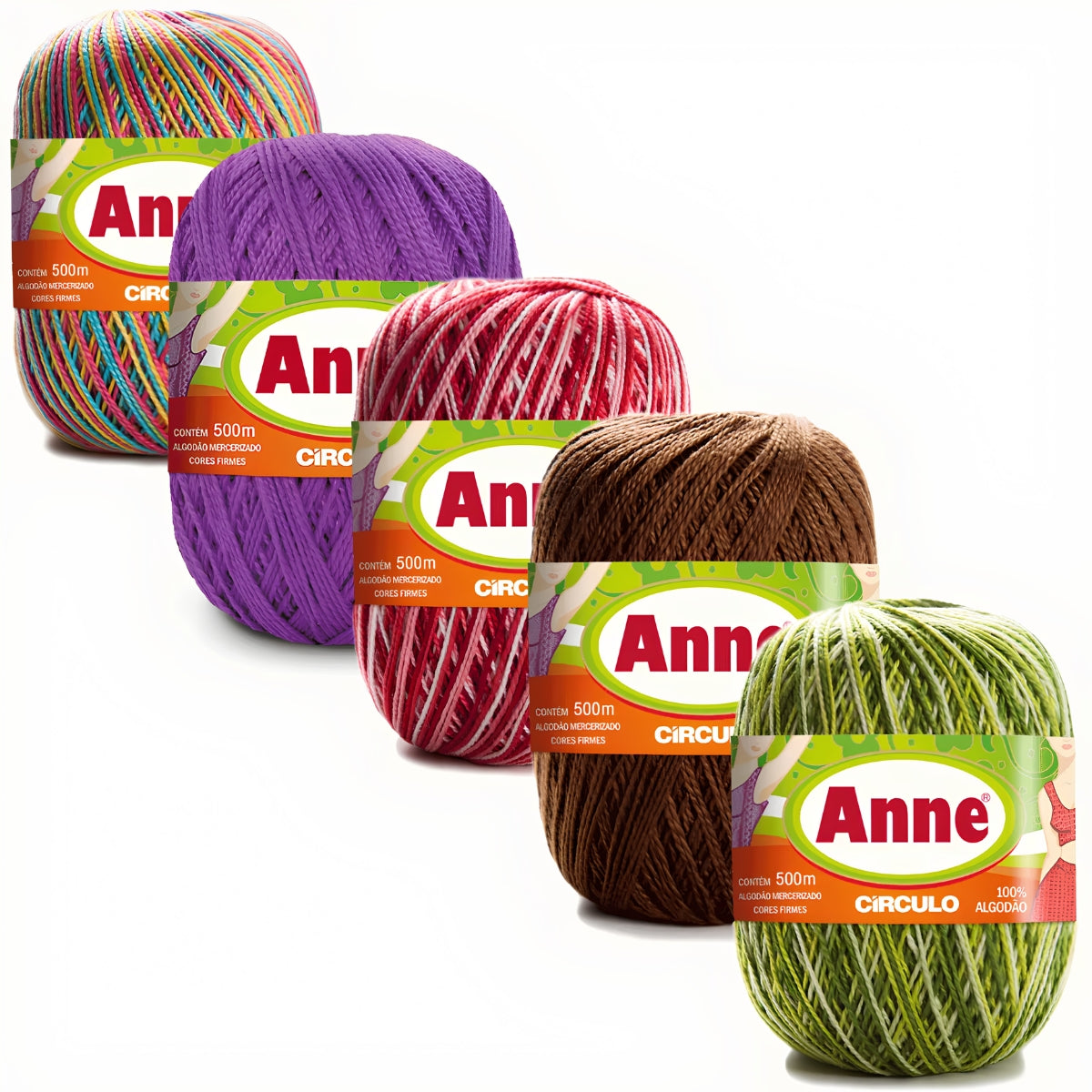 Fio Anne Algodão Mercerizado para Crochê e Tricô 147g 500m Tex 295 - Círculo