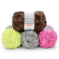Fio Veludo Molhado Poliéster para Crochê e Tricô 100g 100m Tex 1000 - Círculo
