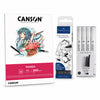 Kit para Desenho Mangá com Marcadores, Canetas e Bloco A4