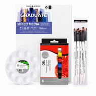Kit para Pintura a Óleo com Tintas, Tela, Pincéis e Godê