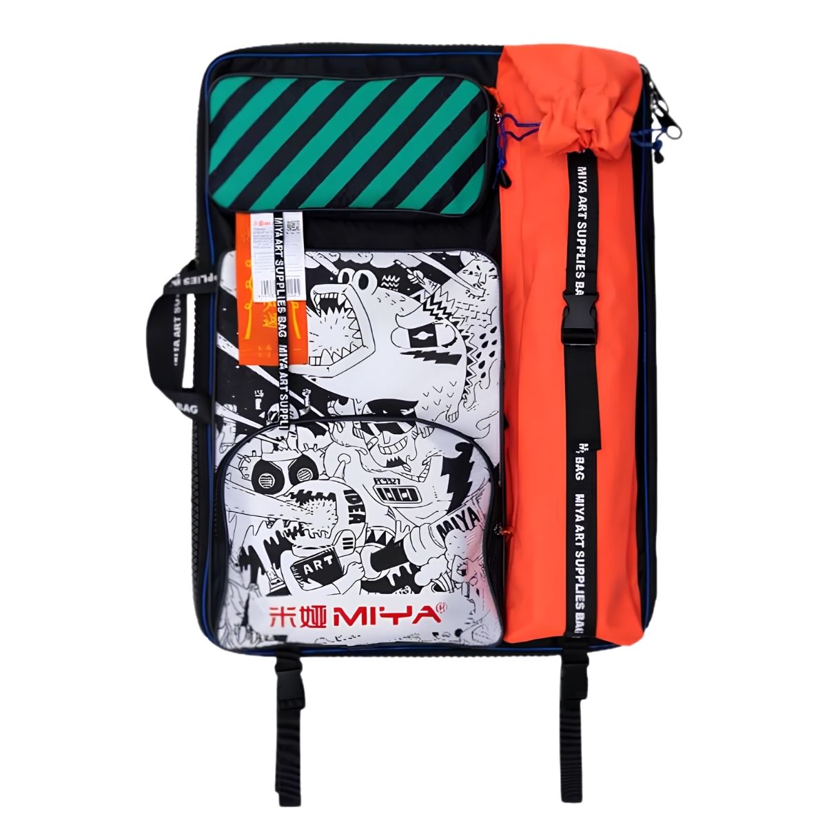 Mochila para Materiais Artísticos 65x49cm Black Orange Fhd190 - Himi