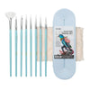 Kit Pincéis Artísticos Little Bird com 8 Unidades Azul Bsf301 - Himi