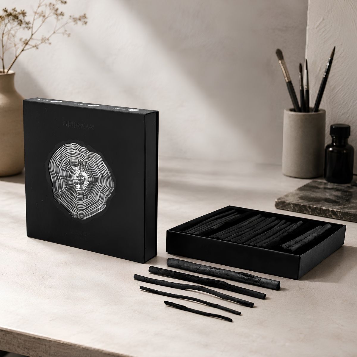 Carvão Vegetal Willow para Desenho com 30 Bastões Bmt04 - Himi