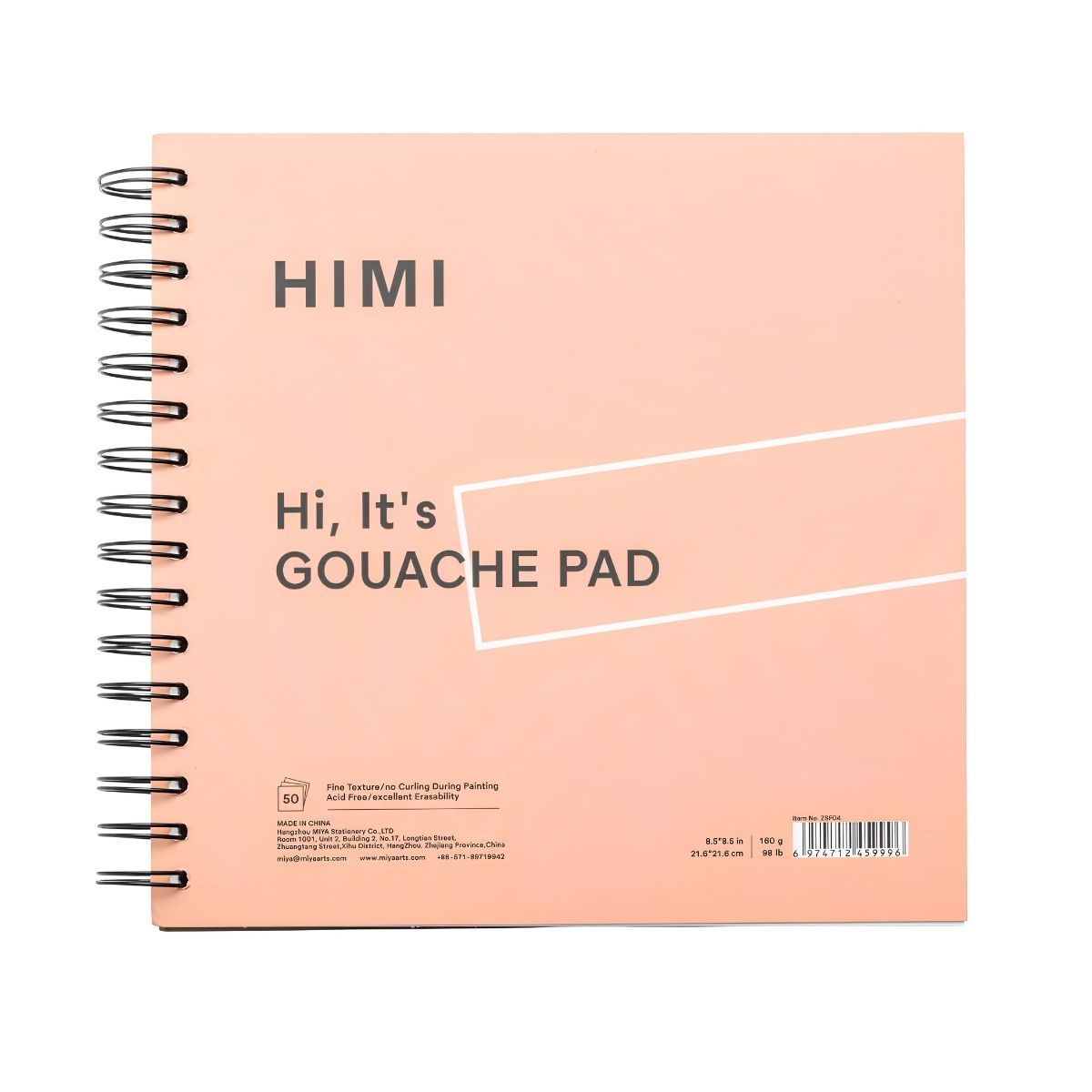 Bloco para Guache 160g 21,6x21,6cm com 50 Folhas Rosa Zsf04 - Himi