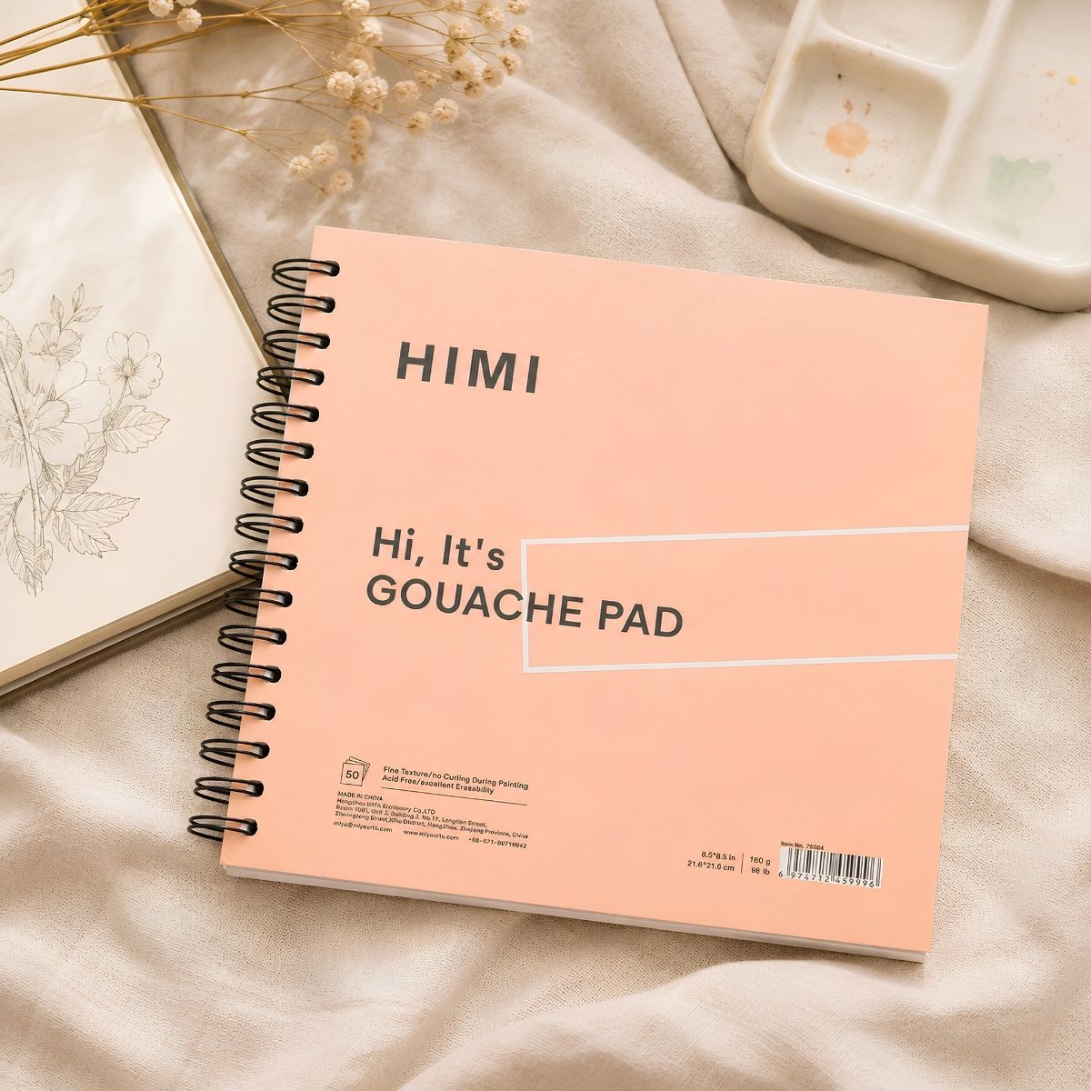Bloco para Guache 160g 21,6x21,6cm com 50 Folhas Rosa Zsf04 - Himi