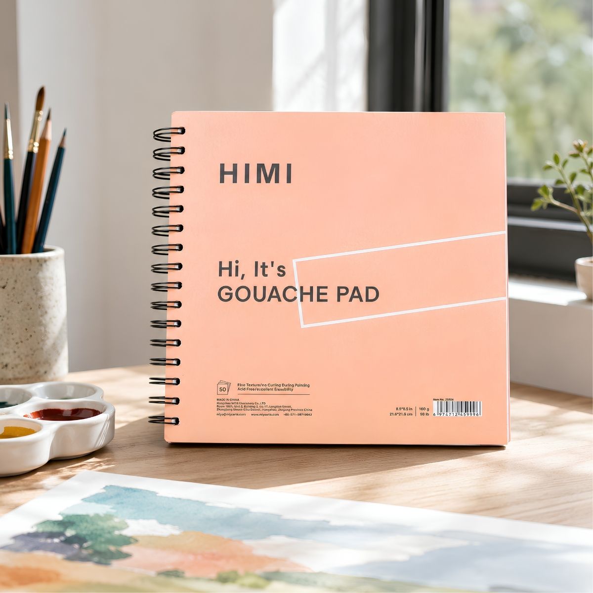 Bloco para Guache 160g 21,6x21,6cm com 50 Folhas Rosa Zsf04 - Himi