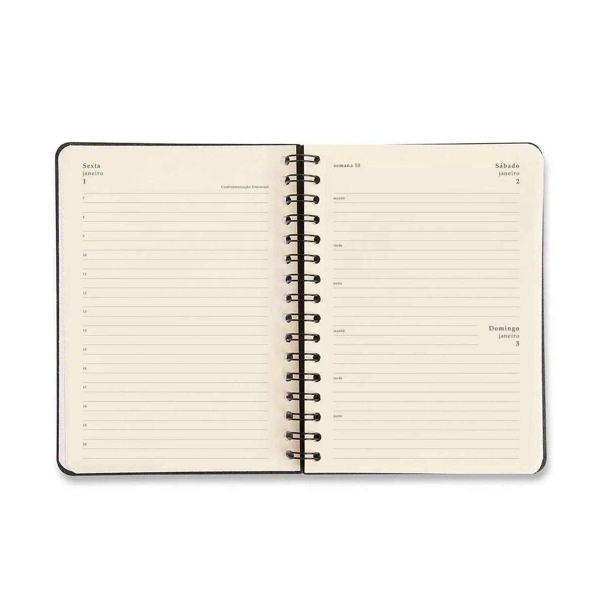 Agenda Planner Wire-o 2027 Clássica Diária A5 Café para Planejamento e Organização - Cícero