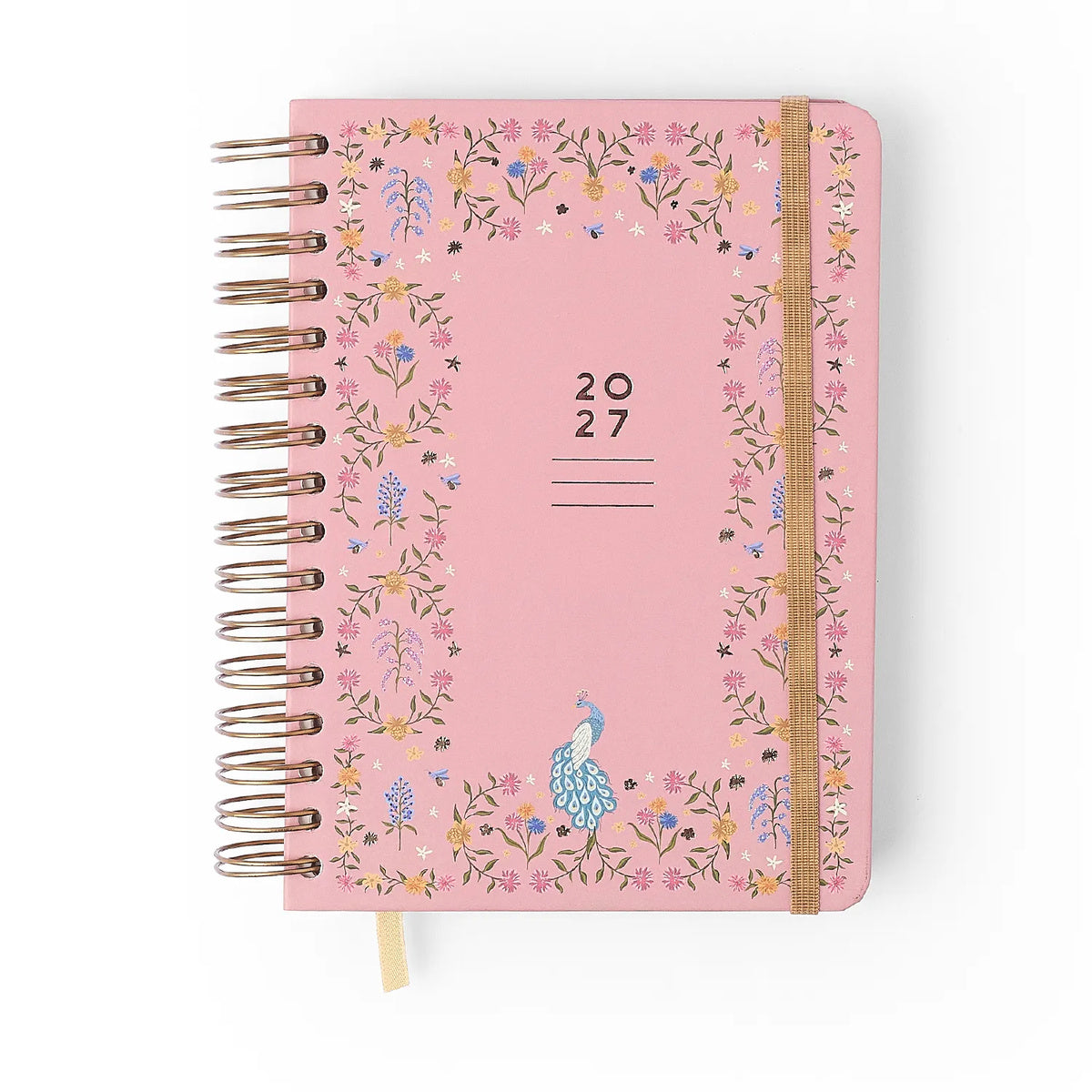 Agenda Planner Wire-o 2027 Relicário Diária Secreto Coral para Planejamento e Organização - Cícero