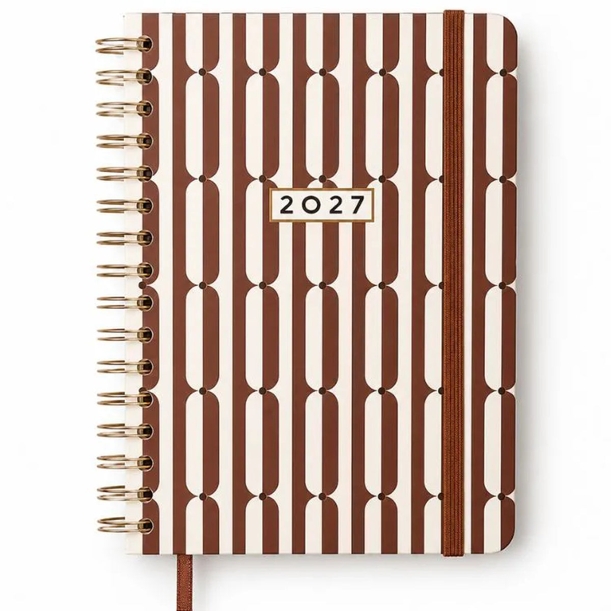 Agenda Planner Wire-o 2027 Veredas Semanal Marrom para Planejamento e Organização - Cícero