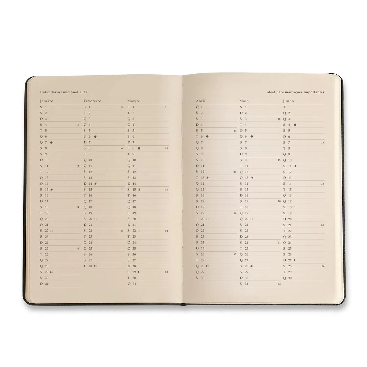 Agenda Planner 2027 Clássica Semanal Café para Planejamento e Organização - Cícero