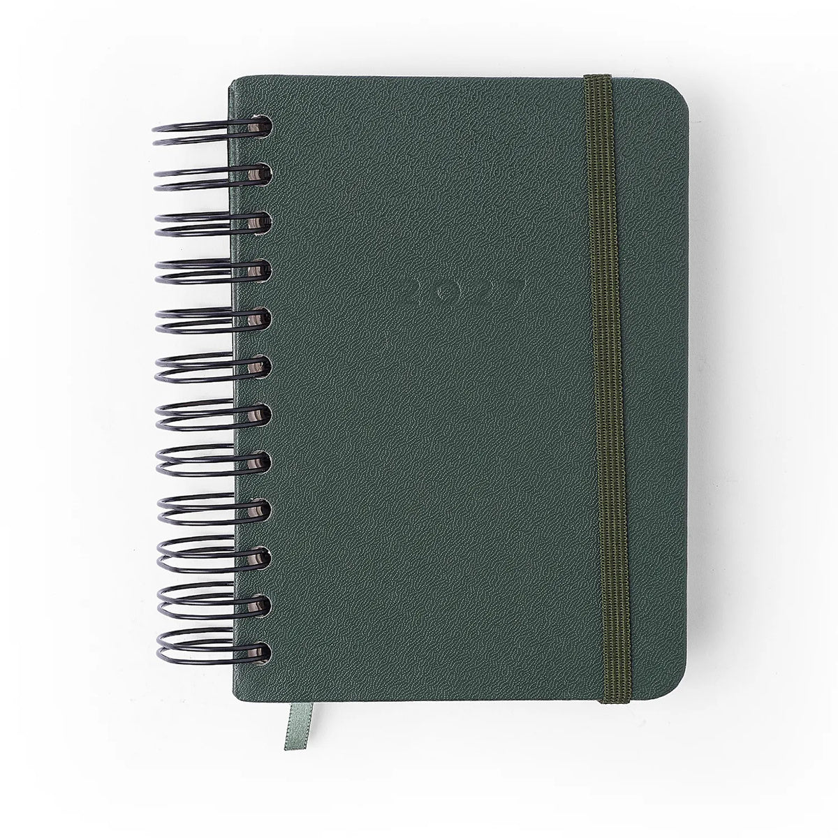 Agenda Planner Wire-o 2027 Clássica Diária Verde Oliva para Planejamento e Organização - Cícero