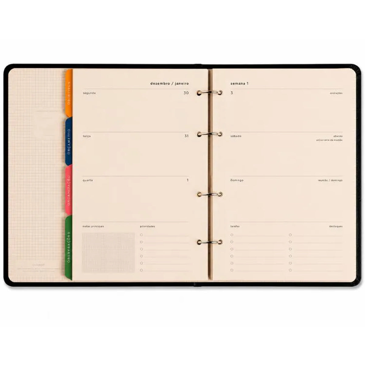 Agenda Planner Argolado 2027 Petit Semanal Passeio para Planejamento e Organização - Cícero