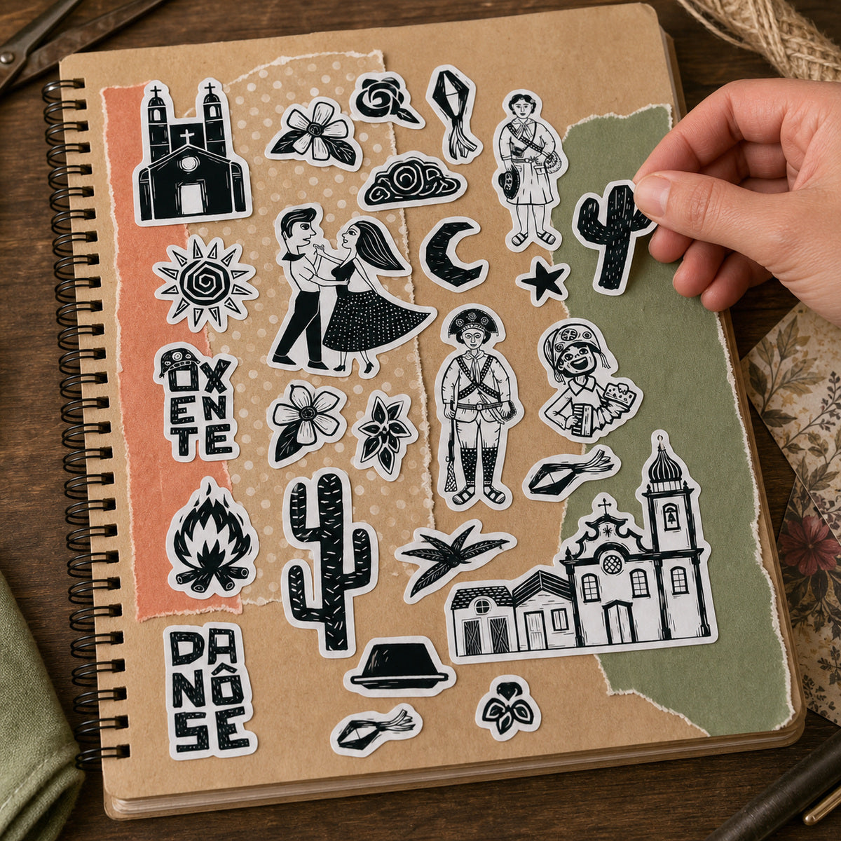 Die Cuts Xilogravura 15x29cm para Scrapbook e Papelaria Criativa Ldc-061 - Litoarte