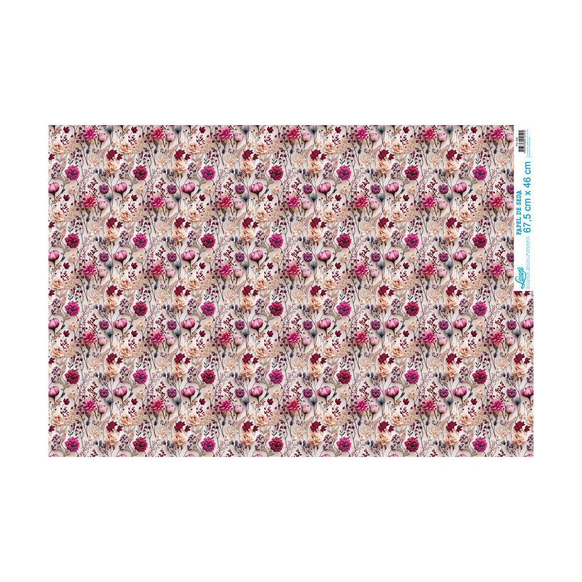 Papel de Seda Flores 67,4x46,9cm para Decoupage e Artesanato em Papel Psl-092 - Litoarte