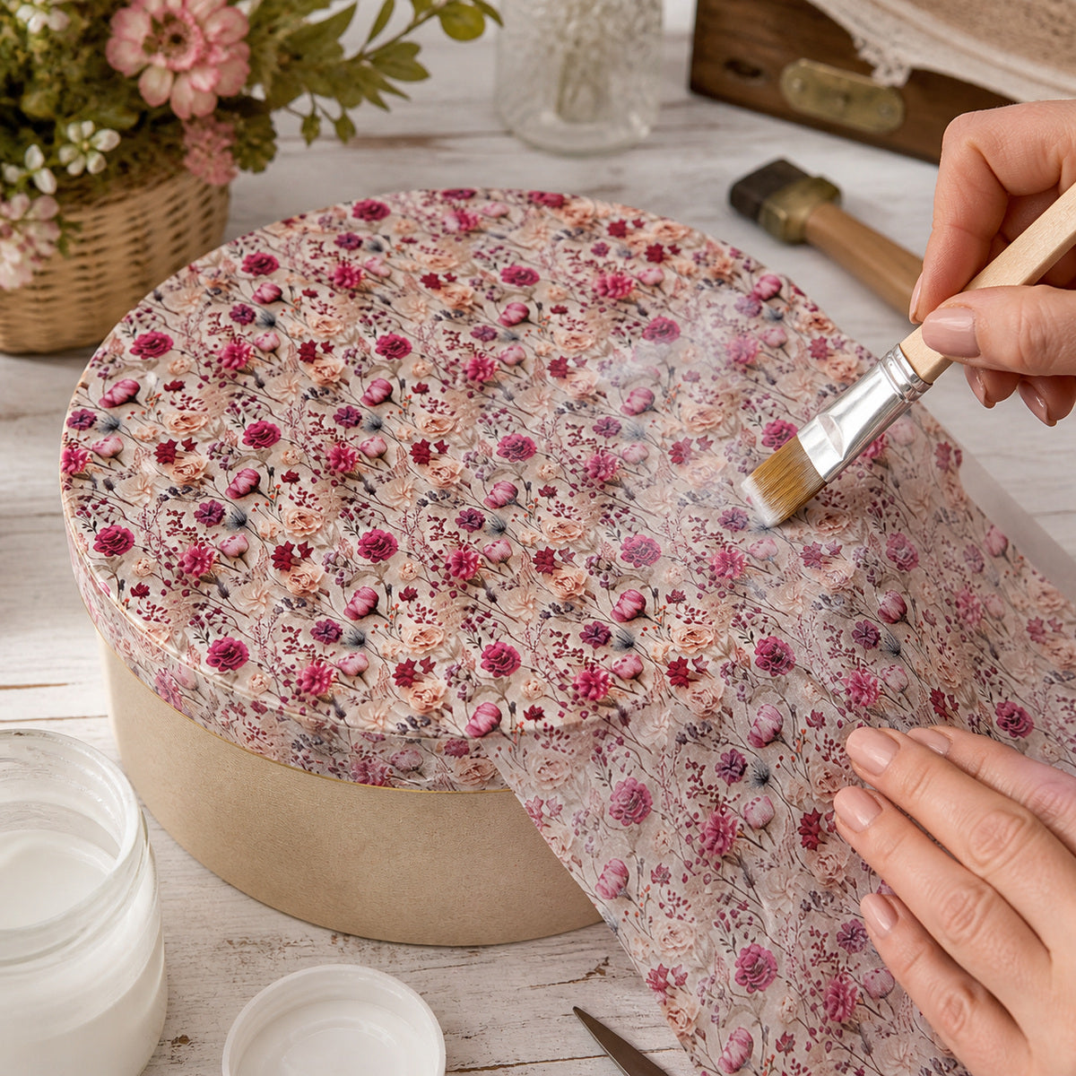 Papel de Seda Flores 67,4x46,9cm para Decoupage e Artesanato em Papel Psl-092 - Litoarte