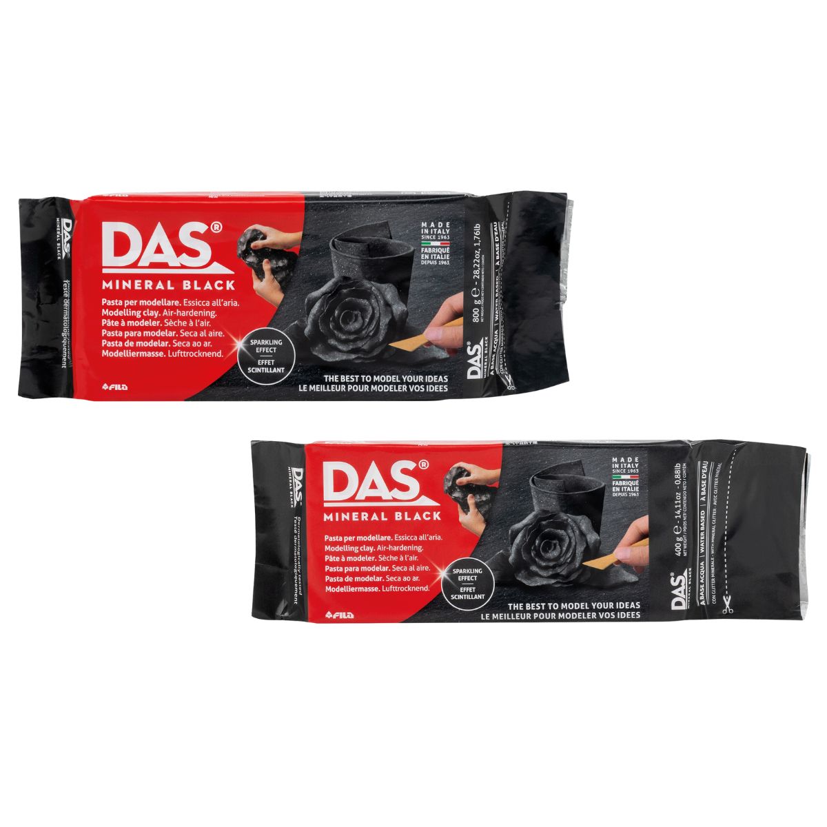 Massa de Modelar Mineral Black Preta Cintilante - DAS