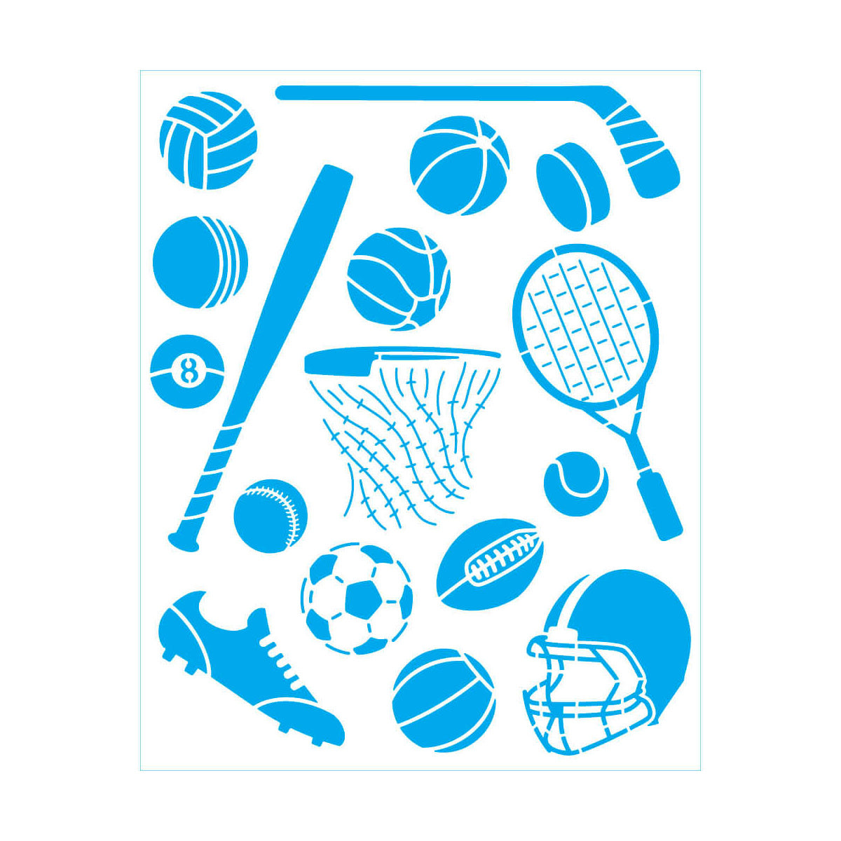 Stencil Retangular Basquete 20x25cm para Pintura Decorativa e Artesanato Str-325 - Litoarte