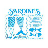 Stencil Retangular Sardines 20x25cm para Pintura Decorativa e Artesanato Str-332 - Litoarte