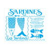 Stencil Retangular Sardines 20x25cm para Pintura Decorativa e Artesanato Str-332 - Litoarte