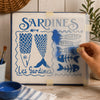 Stencil Retangular Sardines 20x25cm para Pintura Decorativa e Artesanato Str-332 - Litoarte