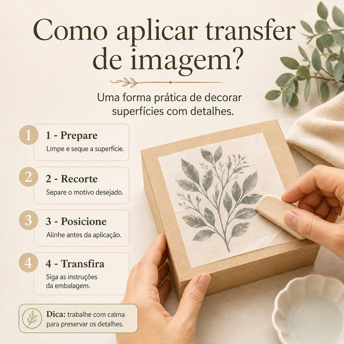 Transfer de Imagem Small Toque de Carinho 9,8x15cm para Artesanato e Decoração Tis-202 - Litoarte