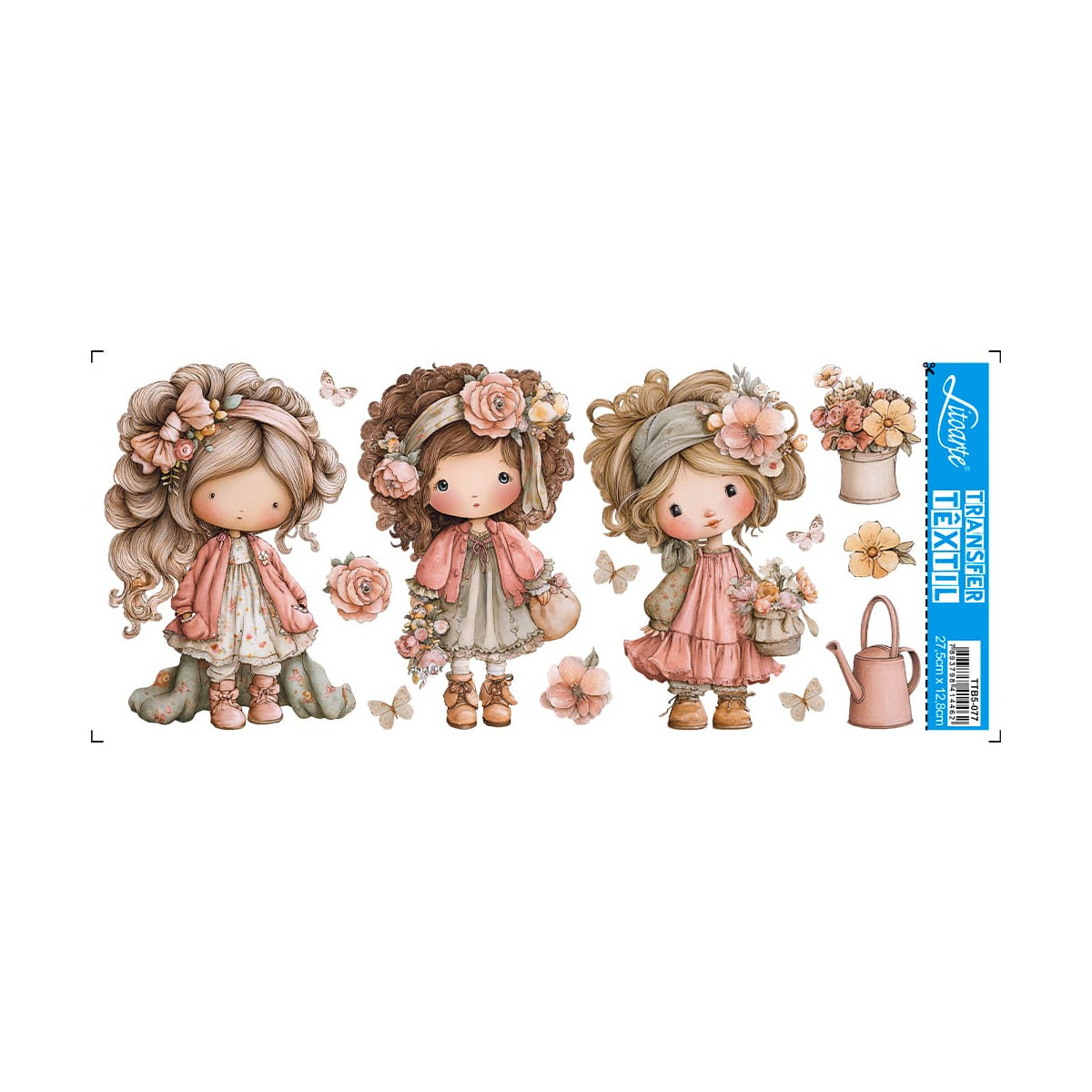Transfer Têxtil Barra Menina 27,5x12cm para Customização e Artesanato em Tecido Ttb5-077 - Litoarte
