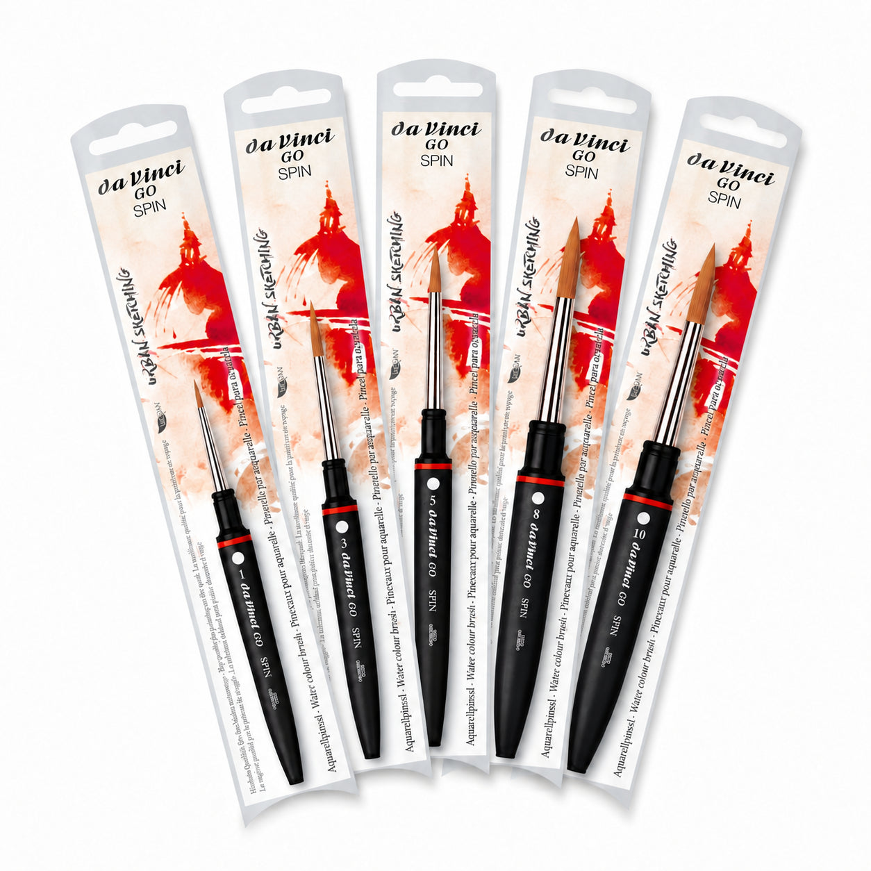 Pincel Go Spin Redondo Extrafino Sintético de Viagem Série 8580 para Aquarela - da Vinci