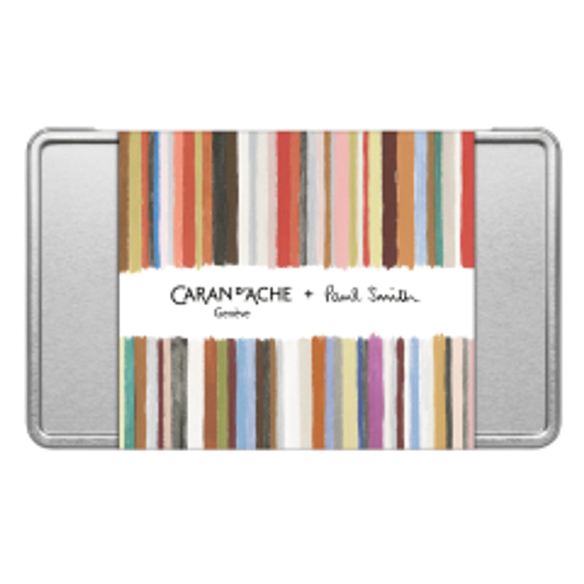 Caneta Esferográfica Ecridor Paul Smith Shadow Stripes Prateada com Estojo de Couro - Caran D'ache