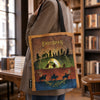 Bolsa Tote Bag Paperblanks em Algodão Canvas 38x38x9cm com Bolso Interno a Perilous Journey o Senhor dos Anéis - Paperblanks