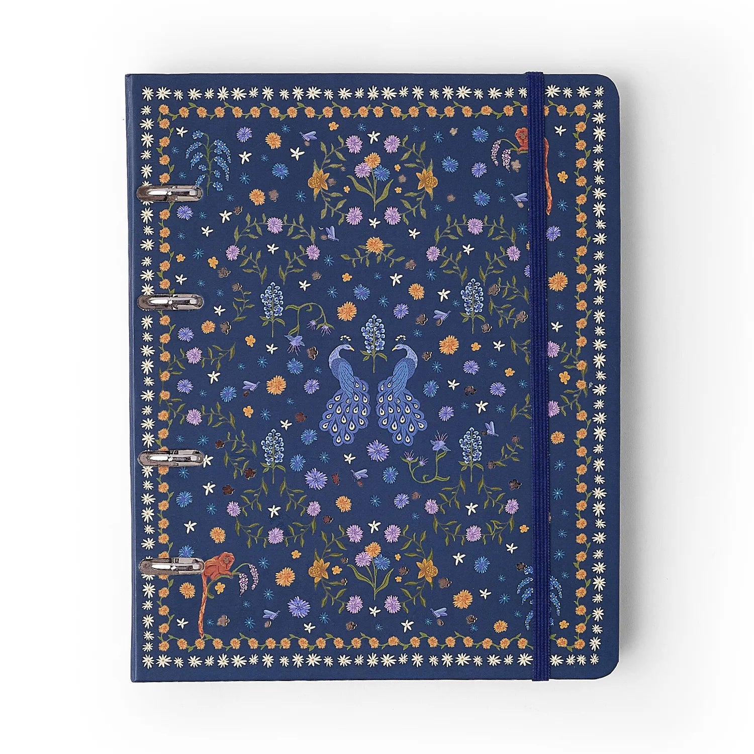 Caderno Criativo Argolado Pautado Relicário Realeza Marinho 17x24cm 80g/m² com 100 Folhas para Estudos, Projetos e Organização - Cícero