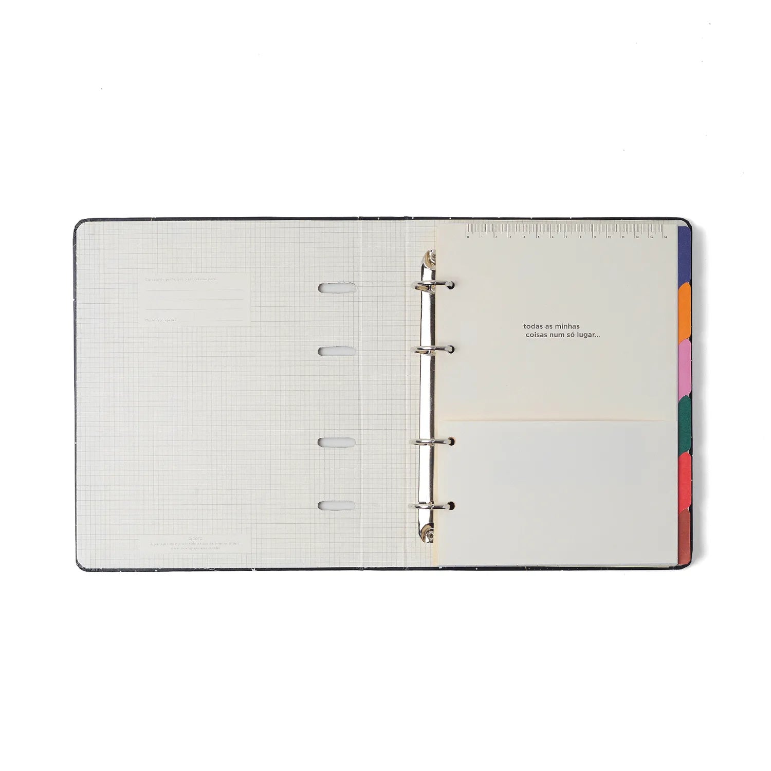 Caderno Criativo Argolado Pautado Petit Moldura 17x24cm 80g/m² com 100 Folhas para Estudos, Projetos e Organização - Cícero