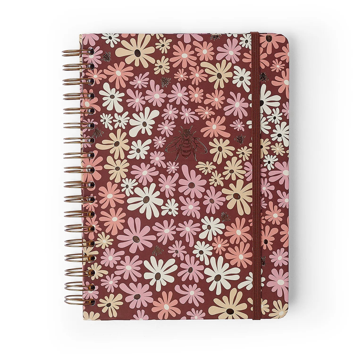 Caderno Espiral Colegial Pautado Melissa Mini Bloomy Chocolate 17,3x24cm 63g/m² com 160 Folhas 10 Matérias para Estudos e Anotações - Cícero