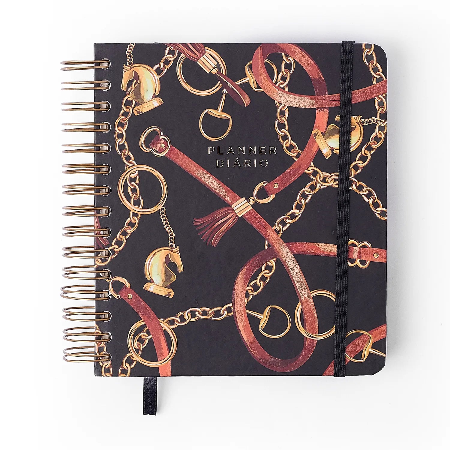 Agenda Planner Permanente Wire-o Diário Haras Selaria Preto 17x19,5cm 80g/m² para Planejamento e Organização - Cícero
