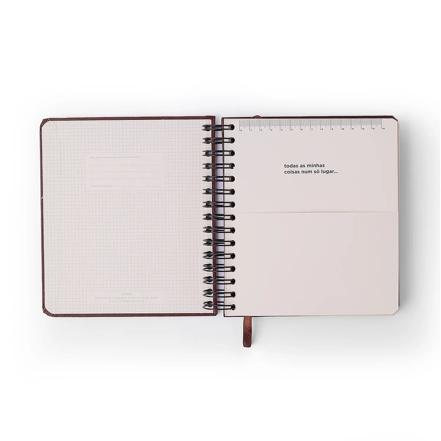 Agenda Planner Permanente Wire-o Diário Haras Selaria Preto 17x19,5cm 80g/m² para Planejamento e Organização - Cícero