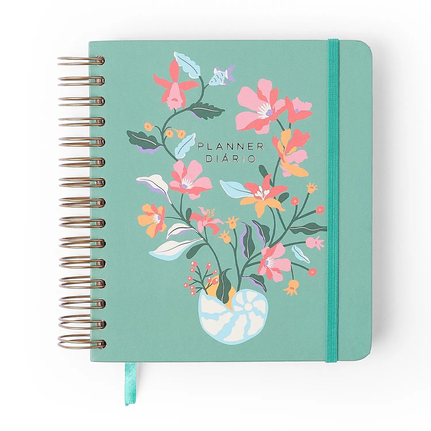 Agenda Planner Permanente Wire-o Diário Noronha Flora Marinha 17x19,5cm 80g/m² para Planejamento e Organização - Cícero