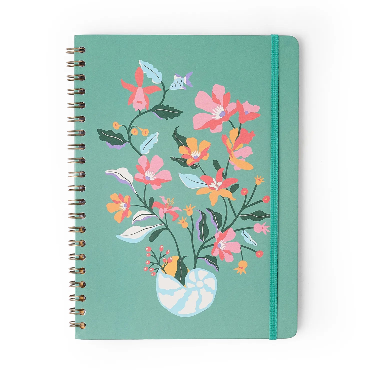 Caderno Espiral Universitário Pautado Noronha Flora Marinha 20x28cm 63g/m² com 160 Folhas 10 Matérias para Estudos e Anotações - Cícero
