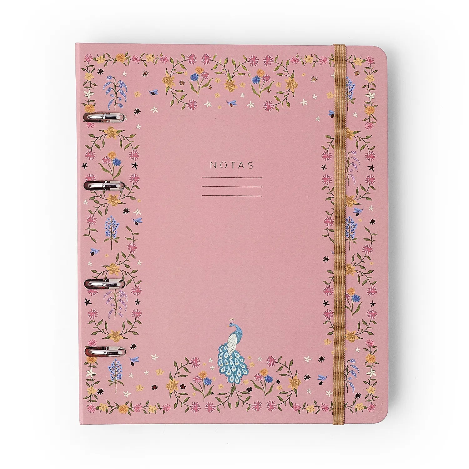 Caderno Criativo Argolado Pautado Relicário Secreto Coral 17x24cm 80g/m² com 100 Folhas para Estudos, Projetos e Organização - Cícero