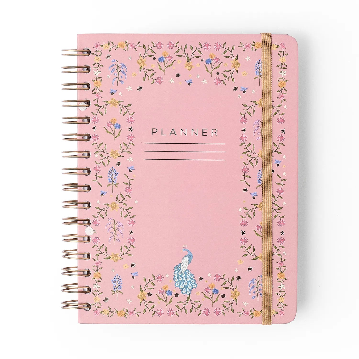 Planner Permanente Semanal Notas Wire-o Relicário Secreto Coral A5 80g/m² para Planejamento e Organização - Cícero
