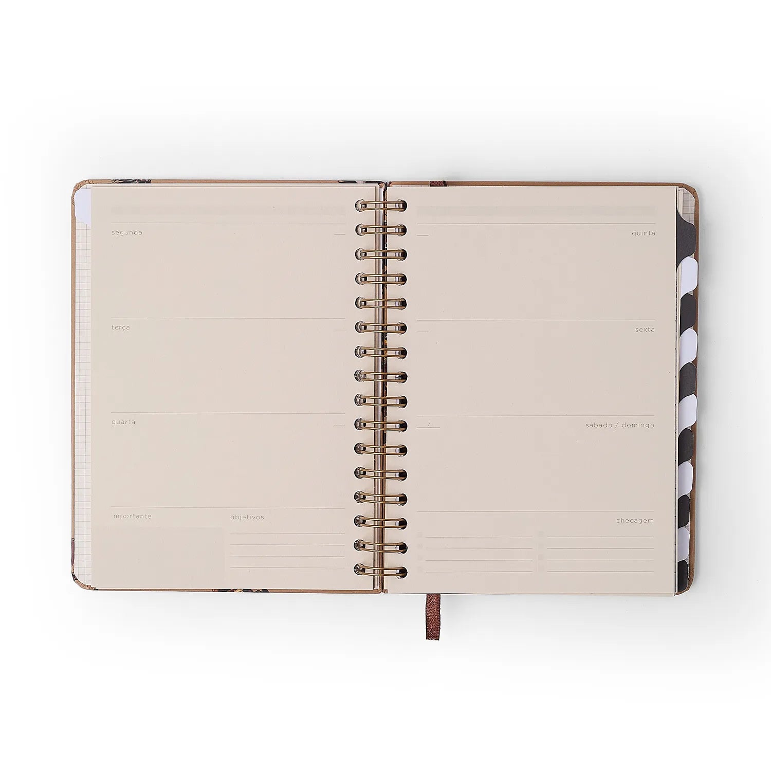 Planner Permanente Semanal Notas Wire-o Haras Selaria Off White A5 80g/m² para Planejamento e Organização - Cícero