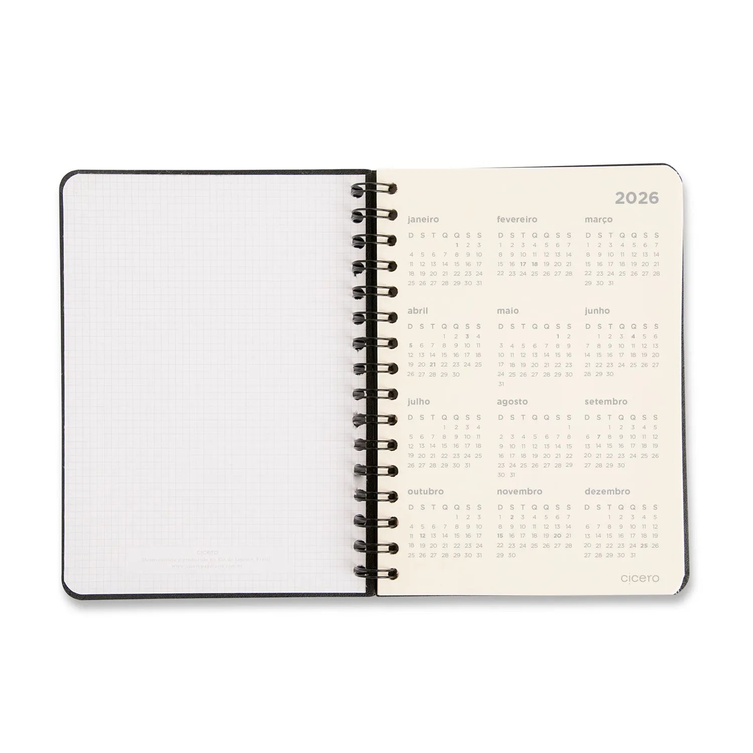 Planner Permanente Financeiro Wire-o Veredas Marrom A5 80g/m² com 64 Páginas para Planejamento e Controle Financeiro - Cícero