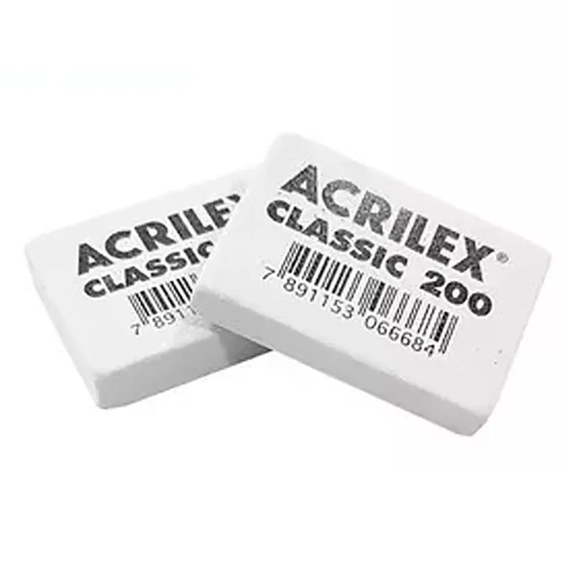 Borracha Plástica Classic 200 Branca sem Pvc para Lápis e Grafite - Acrilex