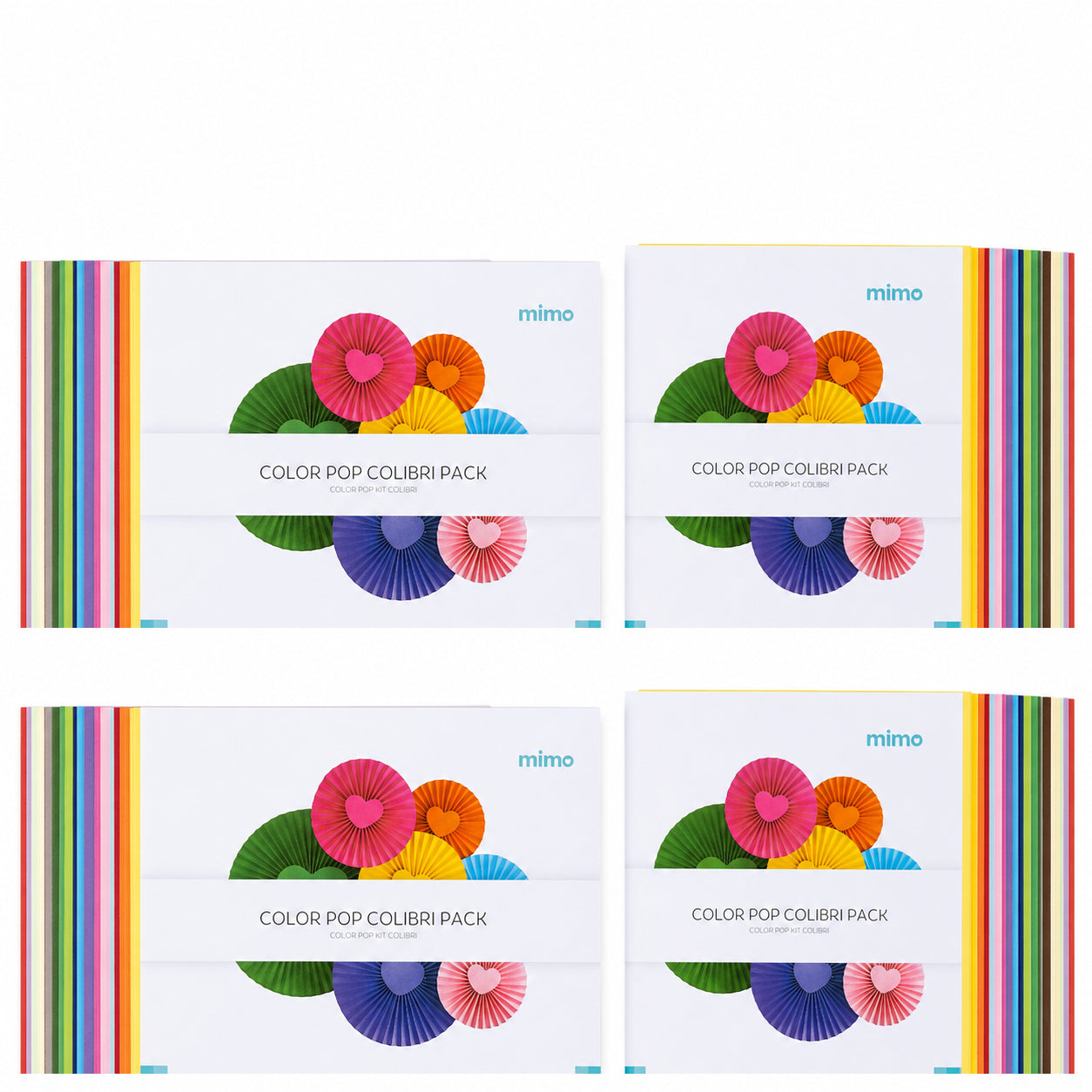 Papel Color Pop Kit Colibri Mimo 180g com 100 Folhas Coloridas - Mimo Crafts