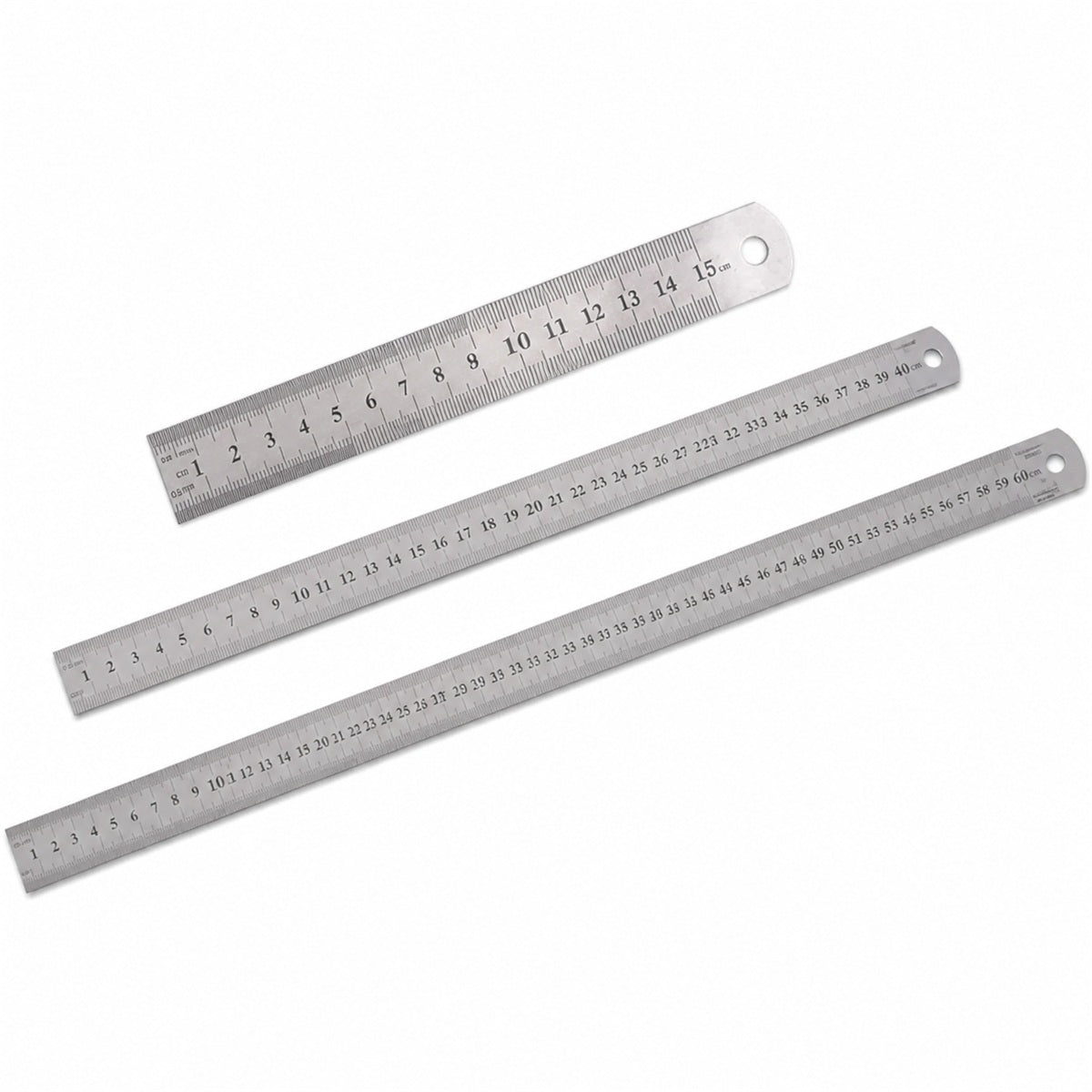 Régua de Aço Inoxidável com Escala Métrica e Polegadas para Desenho T0174 - Sinoart