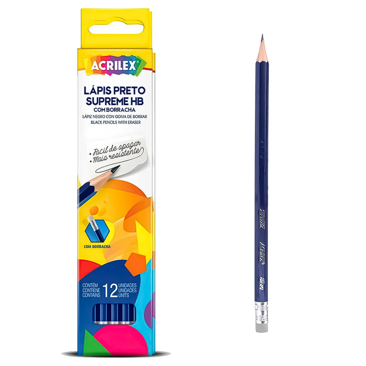 Lapis Grafite Acrilex Hb Sumpreme com Borracha